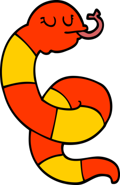 Bir insan tarafından çizilmiş zehirli bir yılan.