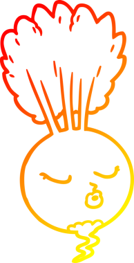 Bir insan tarafından çizilmiş karikatür kökü bitkisinin sıcak çizgi çizimi