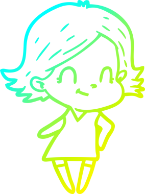 Bir insan tarafından çizilmiş soğuk gradyan çizgi çizimi.