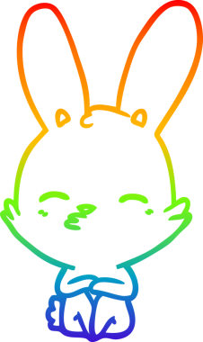 gökkuşağı gradyan çizimi bir insan tarafından çizilmiş meraklı tavşan çizgi filmi