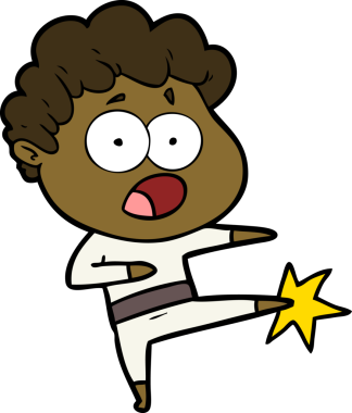 Bir insan tarafından çizilmiş bir karikatür adamı şaşkınlıkla nefes nefese kaldı.