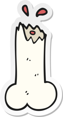 Bir insan tarafından çizilmiş kırık kemik etiketi.