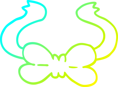 Bir insanın çizdiği çizgi film papyonunun soğuk gradyan çizgisi.