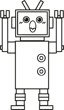 Bir insan tarafından çizilmiş robot çizimi