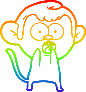 gökkuşağı gradyan çizgi çizimi bir insan tarafından çizilmiş bir maymun tarafından şok edildi