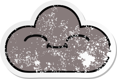 Bir insan tarafından çizilmiş tatlı bir karikatür fırtına bulutunun sıkıntılı çıkartması