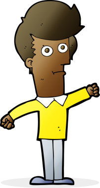 Bir insan tarafından çizilen karikatür adamı.