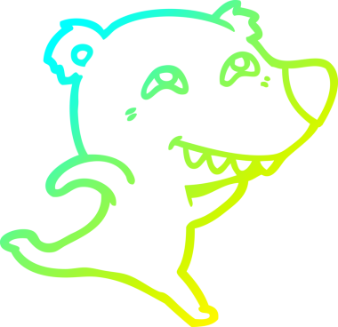 Bir insan tarafından çizilmiş dişleri gösteren bir kutup ayısının soğuk çizgi çizimi.