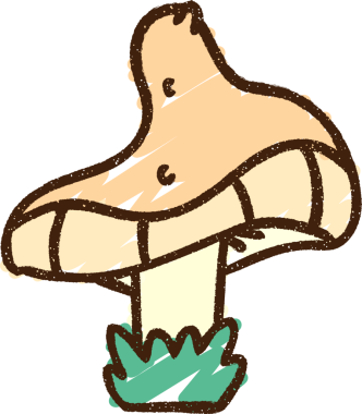 Bir insan tarafından çizilmiş mantar tebeşiri.