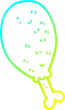 Bir insan tarafından çizilmiş tavuk budu çizgi filminin soğuk gradyan çizimi