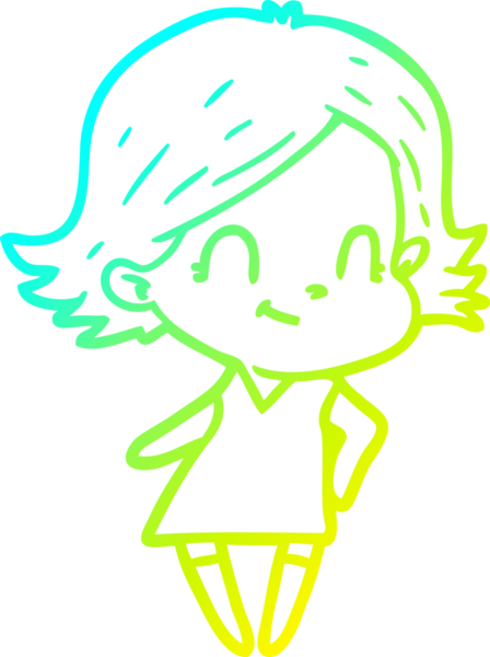 Bir insan tarafından çizilmiş soğuk gradyan çizgi çizimi.