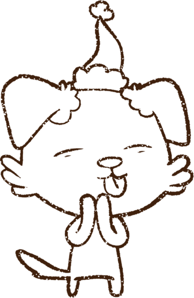 Bir insan tarafından çizilmiş Noel Köpeği Kömürü