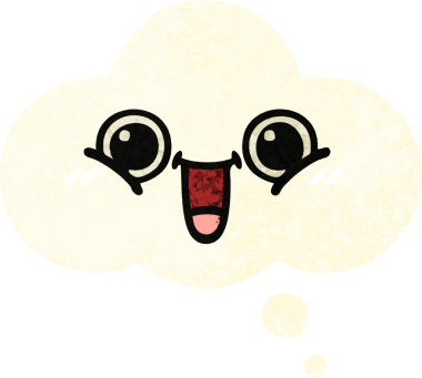 Bir insan tarafından çizilen düşünce baloncuğunun retro çizim tarzı karikatürü