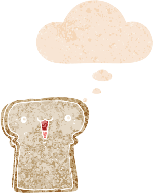 grunge 'da düşünce baloncuğu olan karikatür çizimi bir insan tarafından çizilmiş gerilimli retro desen tarzı