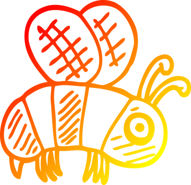 Bir insan tarafından çizilen çizgi filmin sıcak gradyan çizimi