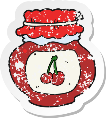 Bir insanın çizdiği vişne reçeli çizgi filminin gerilimli reçeli.