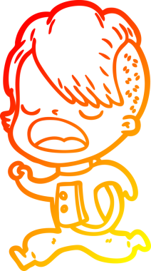 Bir insan tarafından çizilmiş, uzay giysili havalı bir hipster kız çizgi çizimi.