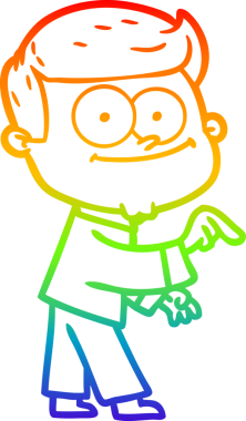 Bir insan tarafından çizilmiş mutlu bir adamın çizgi çizimi.