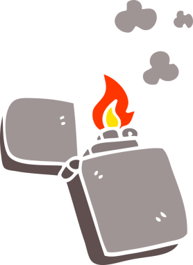 Bir insan tarafından çizilmiş eski bir çakmak.