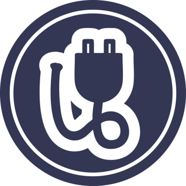 elektrik prizi dairesel simgesi bir insan tarafından çizilmiş