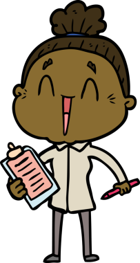 Bir insan tarafından çizilmiş mutlu yaşlı kadın çizgi filmi.