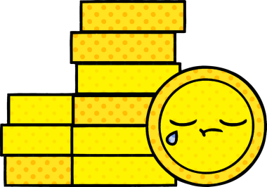 bir insan tarafından çizilmiş bir madeni paranın çizgi filmi