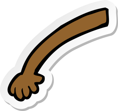 Bir insan tarafından çizilmiş bir karikatür kolunun çıkartması.