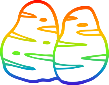 gökkuşağı gradyan çizgi çizimi bir insan tarafından çizilmiş patates karikatürü