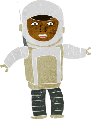 Bir insan tarafından çizilmiş bir astronot.