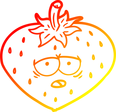 Bir insan tarafından çizilmiş bir çileğin sıcak gradyan çizimi