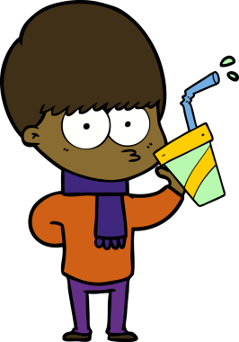 Bir insan tarafından çizilmiş sinirli çizgi film çocuğu.