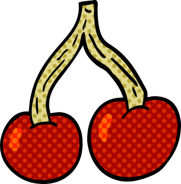 Bir insan tarafından çizilmiş karalama kirazları.