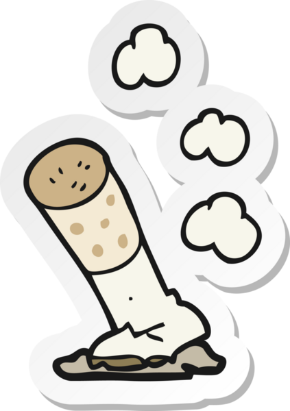 Bir insan tarafından çizilmiş sigara etiketi.