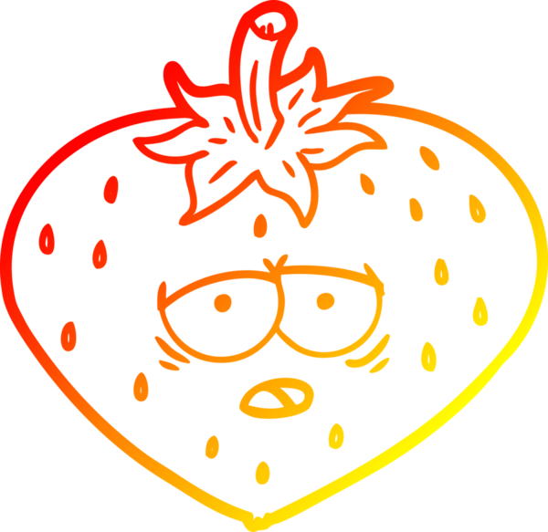 Bir insan tarafından çizilmiş bir çileğin sıcak gradyan çizimi