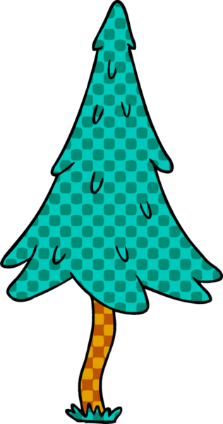 Bir insan tarafından çizilmiş ağaçlık çam ağaçlarının karalamaları.