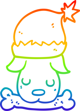 gökkuşağı gradyan çizimi bir insan tarafından çizilmiş bir karikatür noel köpeğinin