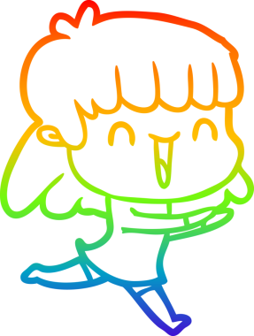 gökkuşağı gradyan çizimi bir insan tarafından çizilmiş bir karikatür kadın