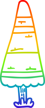 gökkuşağı gradyan çizgisi bir insan tarafından çizilmiş bir karikatür noel ağacı