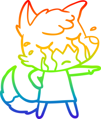 Bir insan tarafından çizilmiş ağlayan tilki çizgi filminin çizimi.