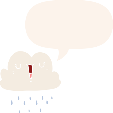 bir insan tarafından çizilmiş, konuşma baloncuklu karikatür fırtına bulutu.