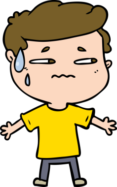 Bir insan tarafından çizilmiş endişeli bir adam.