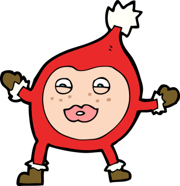 Bir insan tarafından çizilmiş komik bir Noel yaratığı.