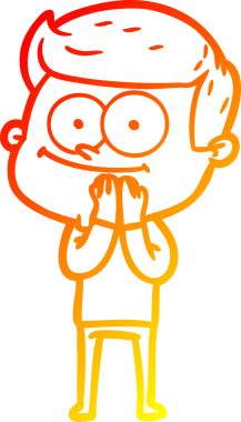 Bir insan tarafından çizilmiş mutlu bir adamın çizgi çizimi.