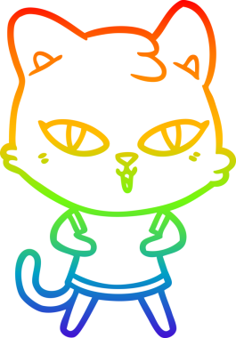 gökkuşağı gradyanı çizimi bir insan tarafından çizilmiş çizgi film kedisi