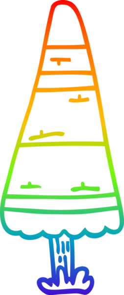 gökkuşağı gradyan çizgisi bir insan tarafından çizilmiş bir karikatür noel ağacı