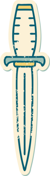 Bir insan tarafından çizilmiş bir hançerin sembolik dövmeli görüntüsü