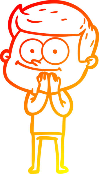 Bir insan tarafından çizilmiş mutlu bir adamın çizgi çizimi.