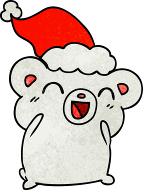 Bir insan tarafından çizilmiş kawaii kutup ayısının el yapımı karikatürü.