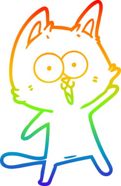 gökkuşağı gradyan çizimi bir insan tarafından çizilmiş komik bir çizgi film kedisi