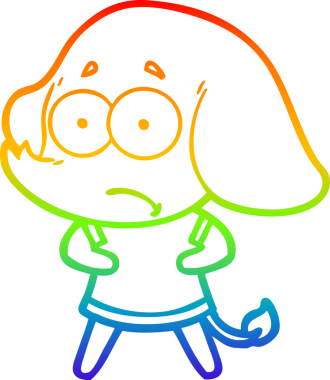 gökkuşağı gradyan çizgi çizimi bir insan tarafından çizilmiş belirsiz bir fil